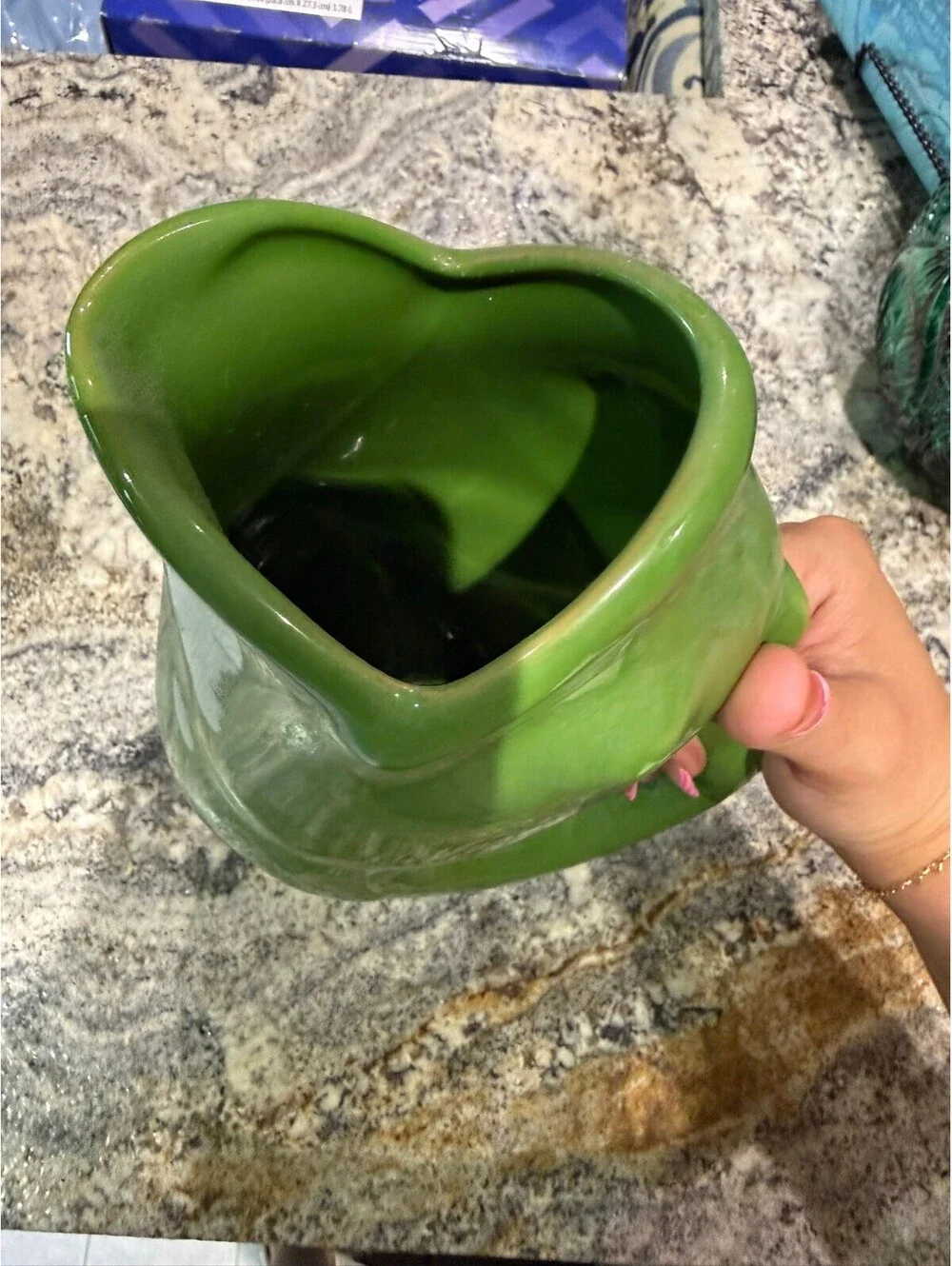 Ceramic GurglePot Fish Water Pitcher Green